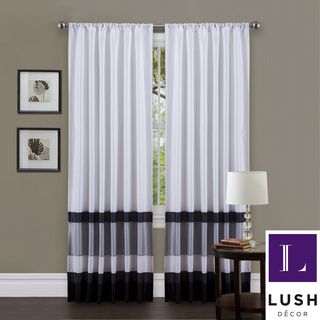 Lush Decor White/ Black 84 inch Iman Curtain Panel Lush Decor Curtains