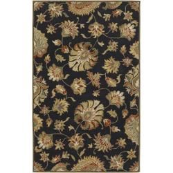 Hand tufted Caper Black Wool Rug (5' x 8') 5x8   6x9 Rugs