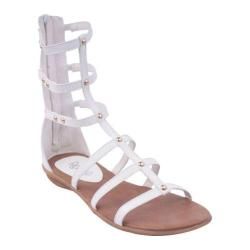 Women's Beston Vegas 01 White Faux Leather Beston Sandals