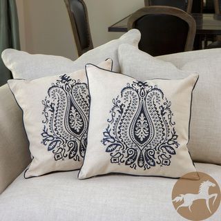 Christopher Knight Home Blue Embroidered Pillows (Set of 2) Christopher Knight Home Throw Pillows