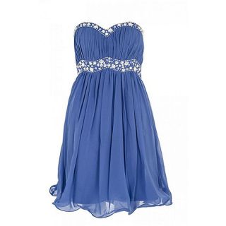 Quiz Blue Grecian Chiffon Dress