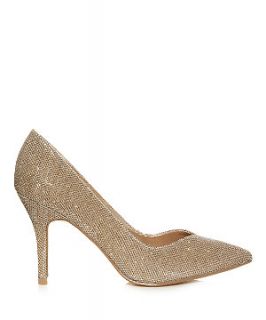 Gold Glitter Pointed Court Shoes
