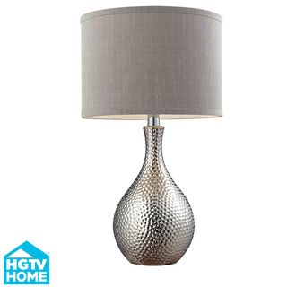 HGTV HOME Ceramic 1 light Hammered Chrome plated Table Lamp HGTV HOME Table Lamps