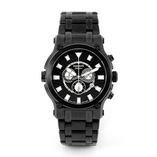 Renato Men's Black IP Calibre Robusta Swiss Quartz Chronograph Bracelet Watch Renato Men's Renato Watches