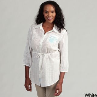 Women's Cotton Beach Throw Tunic 3/4 Sleeve Shirts