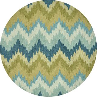 Hand hooked Savannah Green Rug (3' Round) Alexander Home Round/Oval/Square