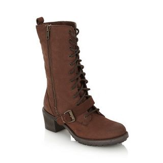 Faith Chocolate leather lace up boots