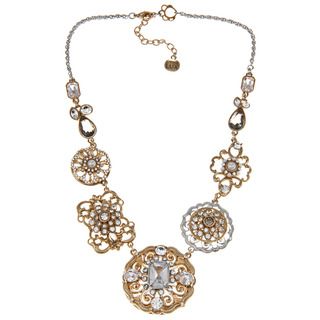 Carolee CZ, Faux Pearl 17 inch Cast Collar Necklace Carolee Fashion Necklaces
