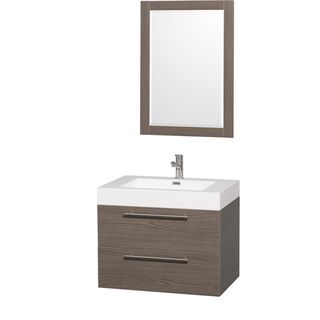 Amare Gray Oak 30 Inch Single Bathroom Vanity Set With Integrated Sink Wyndham Collection Bath Vanities