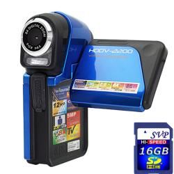 SVP HDDV2200 5MP Blue Digital Camcorder with 16GB SDHC Memory Card SVP Digital Camcorders