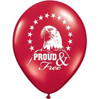 Set of 12 Proud & Free 11" Latex Balloons Patriotic Eagle   Party Balloons