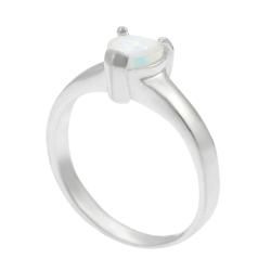 Tressa Sterling Silver Heart cut White Opal Ring Tressa Gemstone Rings