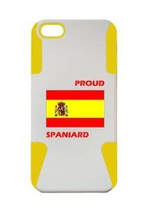 SILICONE AND PLASTIC YELLOW CASE FOR IPHONE 5, PROUD SPANIARD, SPANIA FLAG COVER  LIFETIME WARRANTY Cell Phones & Accessories