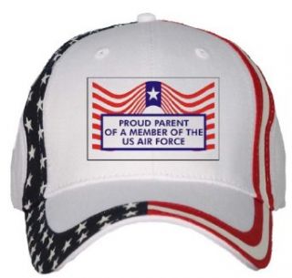 PROUD PARENT OF A MEMBER OF THE US AIR FORCE USA Flag Hat / Baseball Cap Clothing
