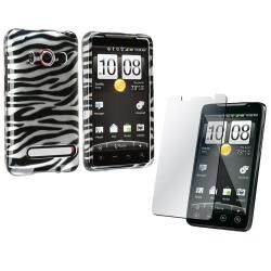 2 piece Zebra Case with Screen Protector for HTC EVO 4G Eforcity Cases & Holders