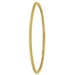 Fancy Yellow Diamond Eternity Bangle Bracelet 14k Yellow Gold (2.60ct) Allurez Jewelry