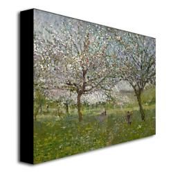 Ernest Quost 'Apple Trees in Flower' Canvas Art Trademark Fine Art Canvas