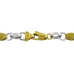 Fremada 14k Two tone Gold Polished/ Satin Fancy Link Bracelet Fremada Gold Bracelets