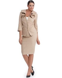 Lafayette 148 New York Plus Size Ruffle Front Zip Jacket & Slim Peplum Hem Skirt's
