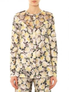 Rose print silk blouse  Adam Lippes