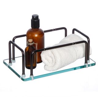 Glass Hand Towel Tray with Rails Other Bath Accessories