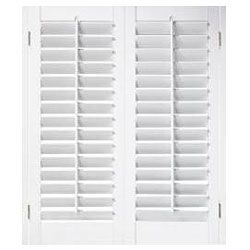 White Fauxwood Shutters 23" (fits up to 25" window) x 48" Blinds & Shades