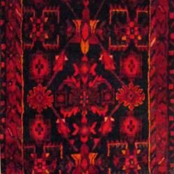Persian Hand knotted Hamadan Navy/ Red Wool Rug (3'10 x 16'6) Runner Rugs