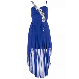 Quiz Royal Blue Crystal Dipped Hem Dress