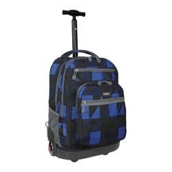 J World 19.5in Rolling Backpack with Laptop Sleeve Block Navy J World Rolling Laptop Cases