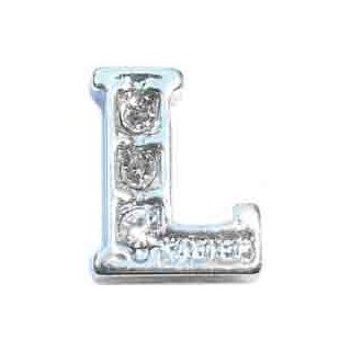 Fancy Letter L Floating Locket Charm Jewelry