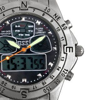 ESS Men's Black Dial Stainless Steel Analog Digital Dual Watch WM005 ESS ESS Watches