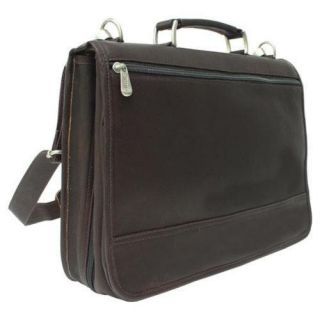 Piel Leather Two Section Expandable Portfolio 2563 Chocolate Leather Piel Leather Leather Messenger Bags
