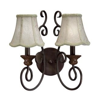 Traditional 2 light Aged Crackle Wall Sconce Sconces & Vanities