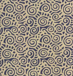 Silky Swirl Screenprinted Paper  Indigo Blue Swirls 22x30 Inch Sheet