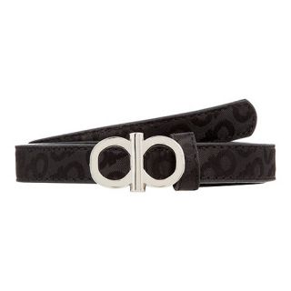 The Collection Black jacquard logo skinny belt