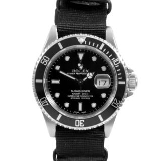 Pre owned Rolex Men's Stainless Steel Submariner NATO Bracelet Watch Rolex Men's Pre Owned Rolex Watches