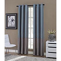 Horizon Embroidered Grommet 63 inch Window Curtain Panel Curtains