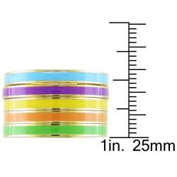 Miadora Five Piece Set of Multi Colored Enamel Rings Miadora Fashion Rings