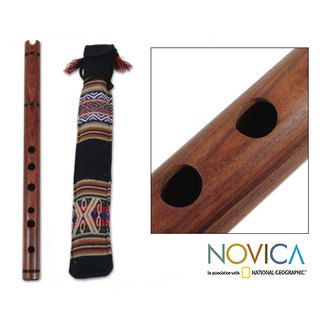 'Jacaranda' Wood Quena Flute (Peru) Novica Musical Instruments