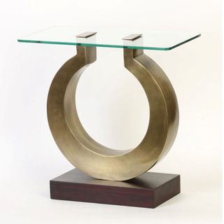 Glass Top Omega Accent Table Coffee, Sofa & End Tables