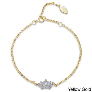 14k Gold/Silver 1/5ct TDW Diamond Crown Bracelet Diamond Bracelets