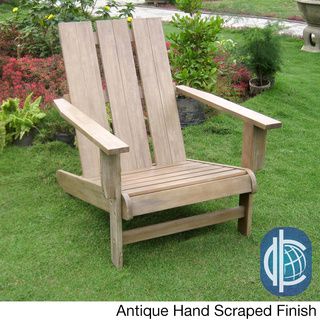 Acacia Hardwood Natural Square Back Adirondack Chair International Caravan Sofas, Chairs & Sectionals