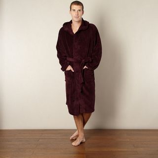 J by Jasper Conran Designer wine hooded fleece robe