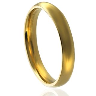 Journee Collection Goldtone Stainless Steel Wedding Band (4 mm) Journee Collection Men's Rings