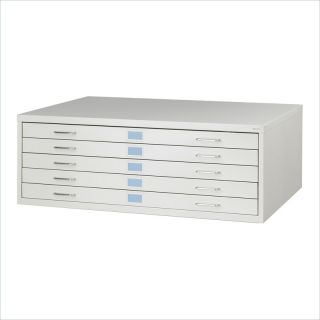 Safco Medium Facil 5 Drawer Metal Flat Files Cabinet in Light Gray    4972LG
