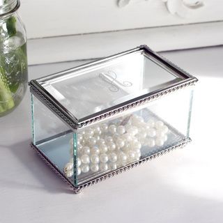 Engraved Beveled Glass Jewelry Box Other Jewelry Boxes