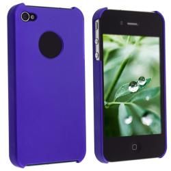 Slim Fit Dark Blue Rubber Coated Case for Apple iPhone 4 Cases & Holders