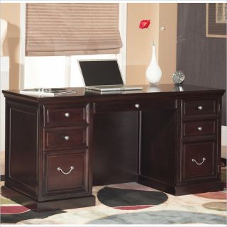 Kathy Ireland Home by Martin Fulton Double Pedestal Desk in Espresso   FL660