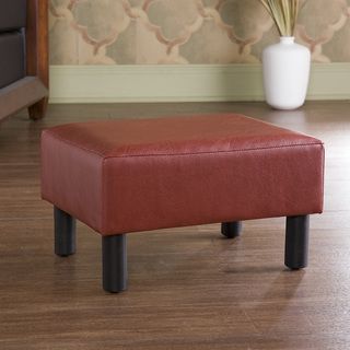 Upton Home Red Faux Leather Foot Stool Ottoman Upton Home Ottomans