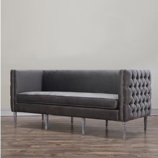 Bryn Grey Velvet Sofa Sofas & Loveseats